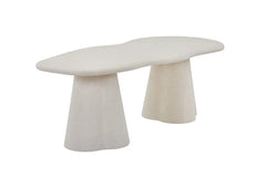 Table à manger Ovale Effet Ciment Organique FARY - 220 cm