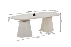 Table à manger Ovale Effet Ciment Organique FARY - 220 cm