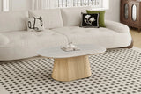 Table basse VEKO Décor Chêne et Plateau Pierre Frittée - 120 x 70 cm
