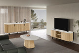 Table basse VEKO Décor Chêne et Plateau Pierre Frittée - 120 x 70 cm
