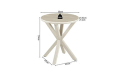 Table d'Appoint Ronde NOAH en Pierre Frittée Beige - Ø 50 cm