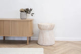 Table d'Appoint en Fibre de Verre avec Motif Rainuré BONN - 37x43cm