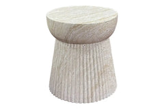 Table d'Appoint en Fibre de Verre avec Motif Rainuré BONN - 37x43cm