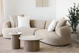 Table basse ATHENS avec un plateau en céramique, blanc et marron foncé - 80x40 cm