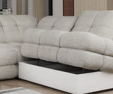 THALES L - Canapé d'angle avec assise électrique et coffre de rangement – 302 x 220 cm