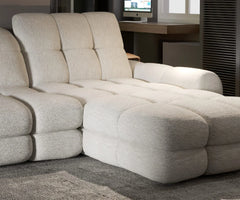 THALES S – Canapé d'angle avec assise électrique et coffre de rangement – 283 x 172 cm