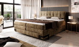 VIANO – Lit Coffre Box Spring avec Matelas Bonnel