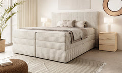 AMBER – Lit Coffre Box Spring avec Matelas Bonell