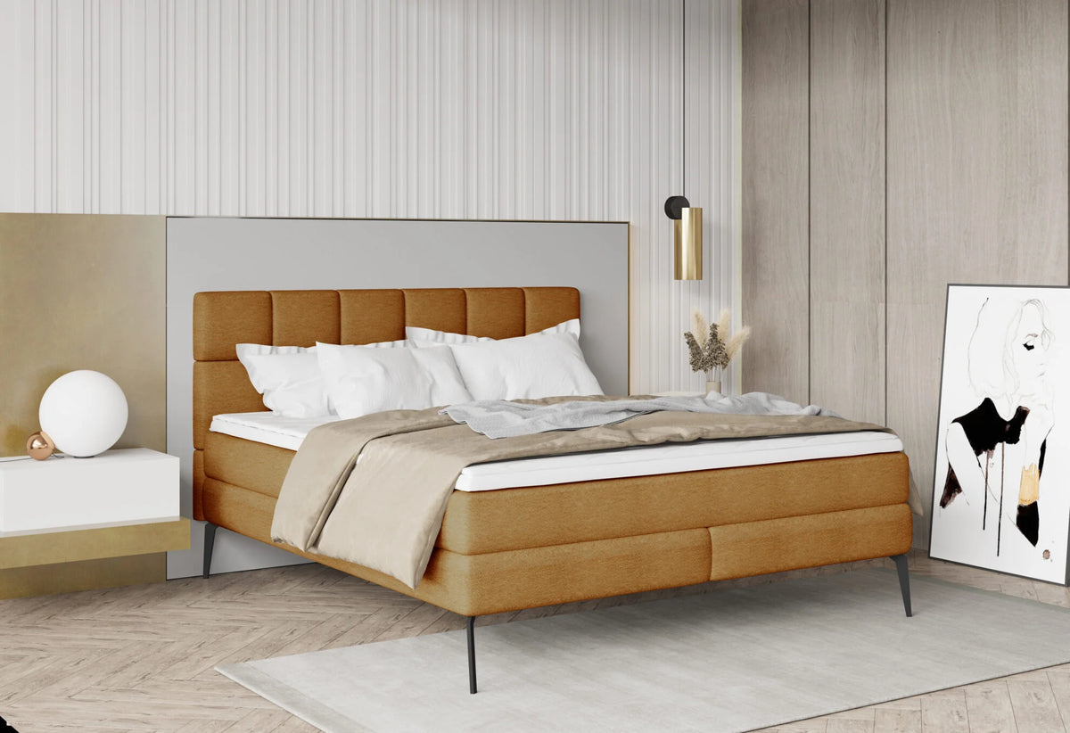 ADEL – Lit avec tête de lit et matelas Bonell