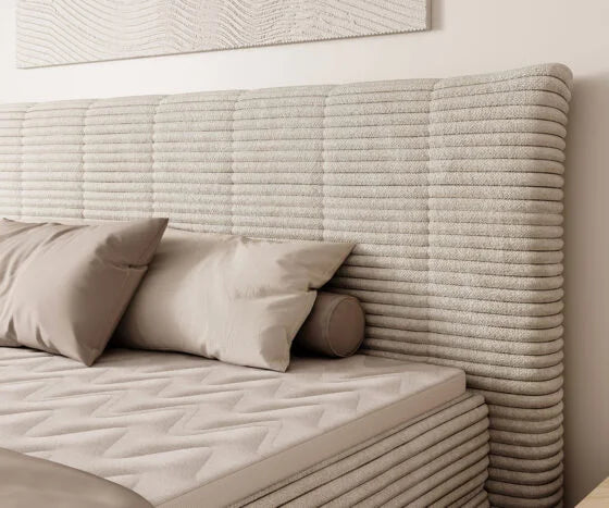AMBER – Lit Coffre Box Spring avec Matelas Bonell