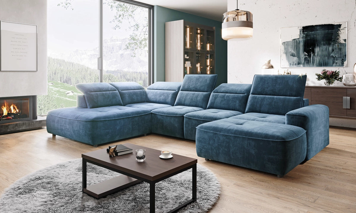 COLTON XL – Canapé panoramique convertible avec assise électrique – 376 x 227 x 182cm