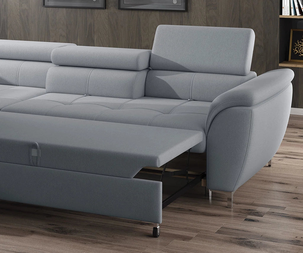 TEMPO – Canapé d'angle convertible avec coffre de rangement