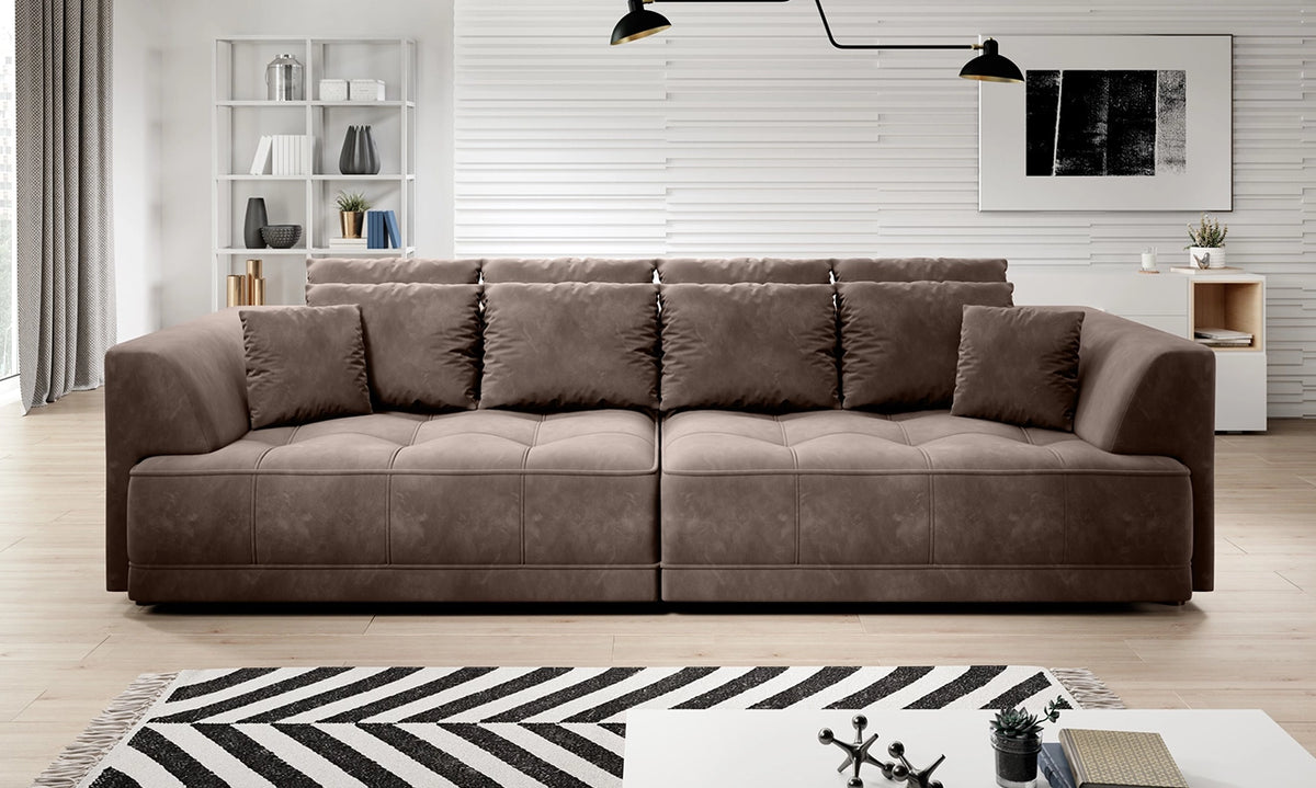 TIBERIS – Canapé droit convertible avec assise électrique – 302 x 136 cm