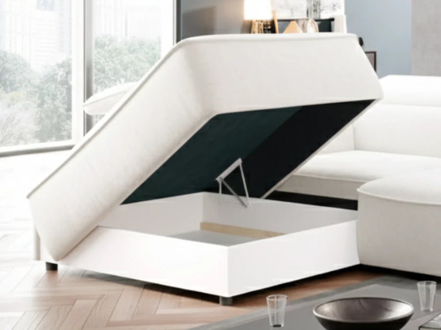 COLTON L  - Assise électrique coulissante + coffre de rangement - 296 x 227cm
