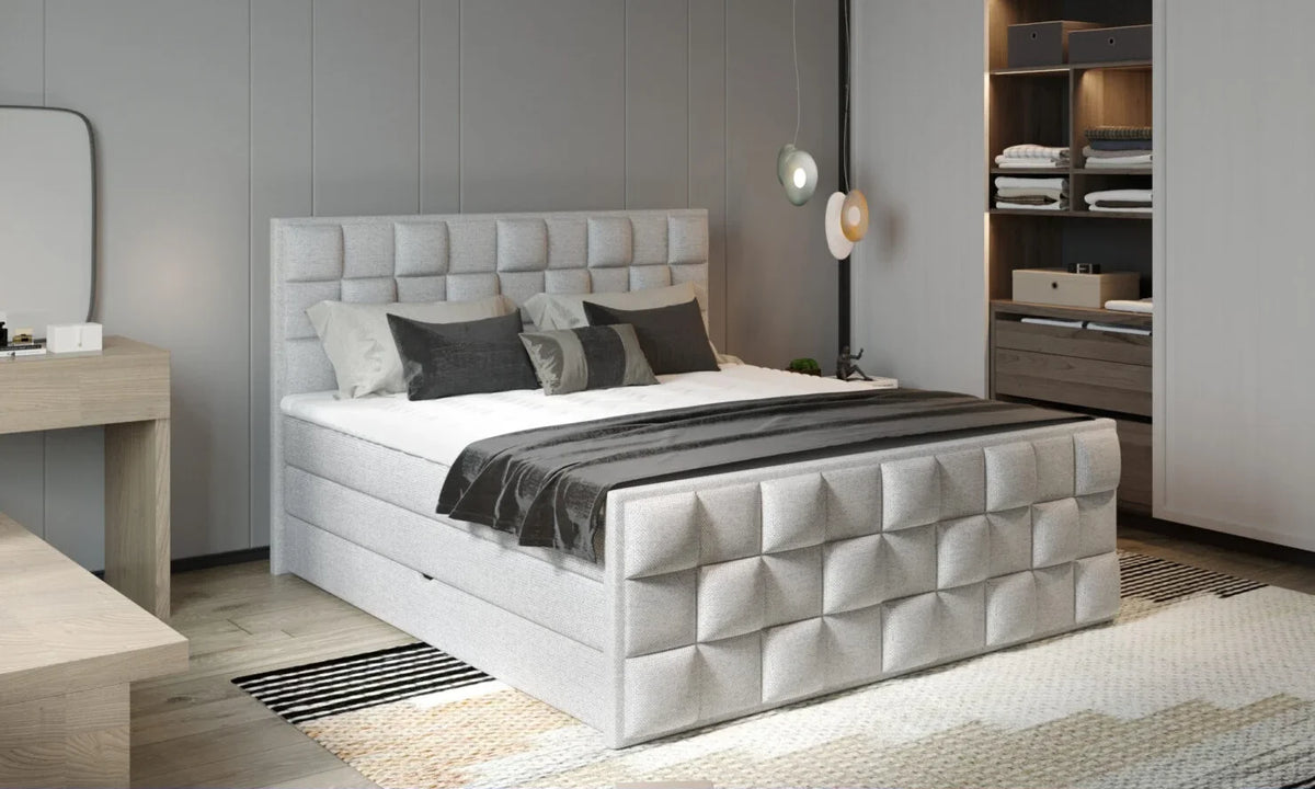 FLOP – Lit Coffre Box Spring avec Matelas Bonnell