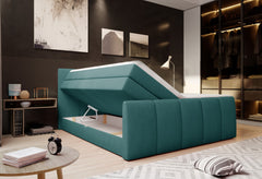 FRESCO – Lit Coffre Box Spring avec Matelas Bonell