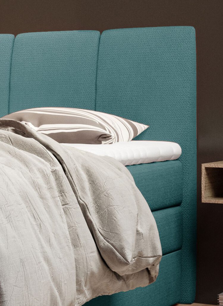 FRESCO – Lit Coffre Box Spring avec Matelas Bonell