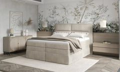 HUDSON – Lit Coffre Box Spring avec Matelas Bonnell